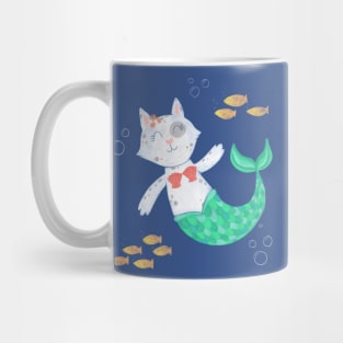 Cute Mermaid Cat (Mercat) Mug